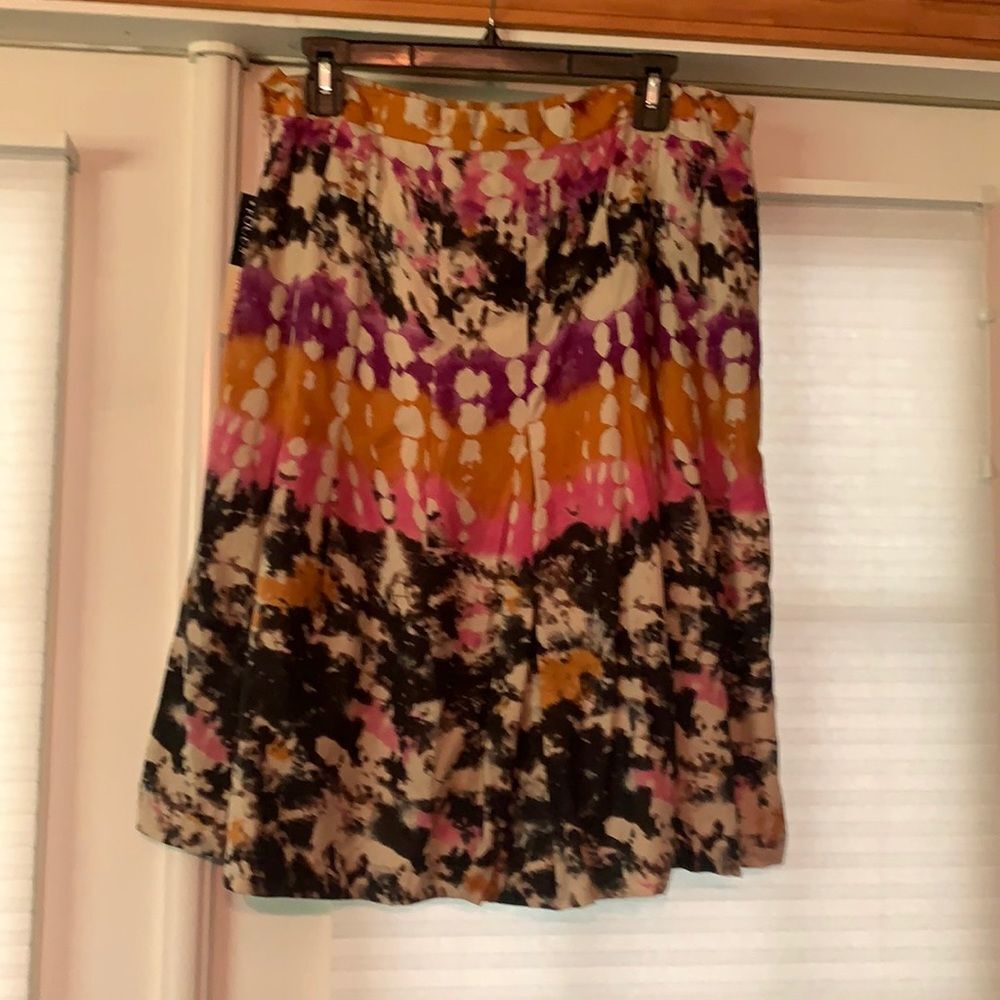 Lined Tie Dye Skirt‎ Orange Purple Black Size 12 New
